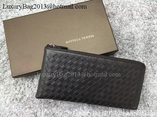 Bottega Veneta Intrecciato Leather Clutch BV144077 Brown