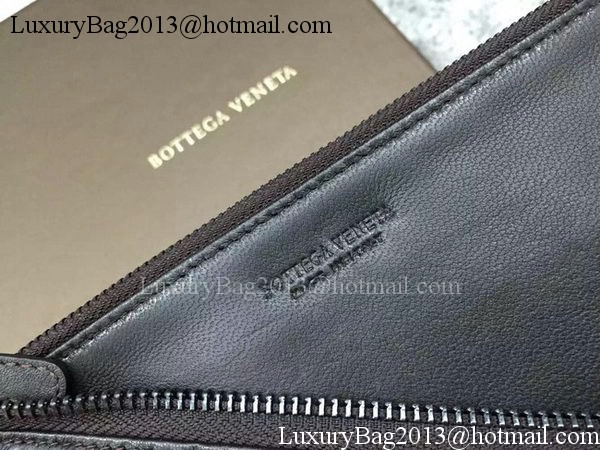 Bottega Veneta Intrecciato Leather Clutch BV144077 Brown