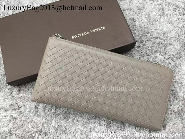 Bottega Veneta Intrecciato Leather Clutch BV144077 Grey