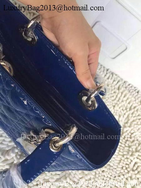 Dior Small Lady Dior Bag Patent Leather CD8239 Blue