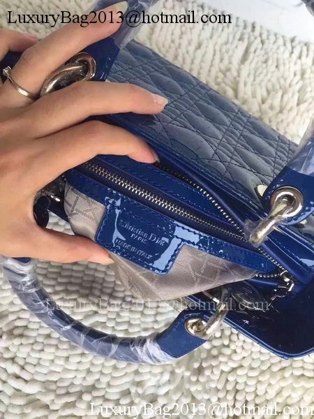 Dior Small Lady Dior Bag Patent Leather CD8239 Blue