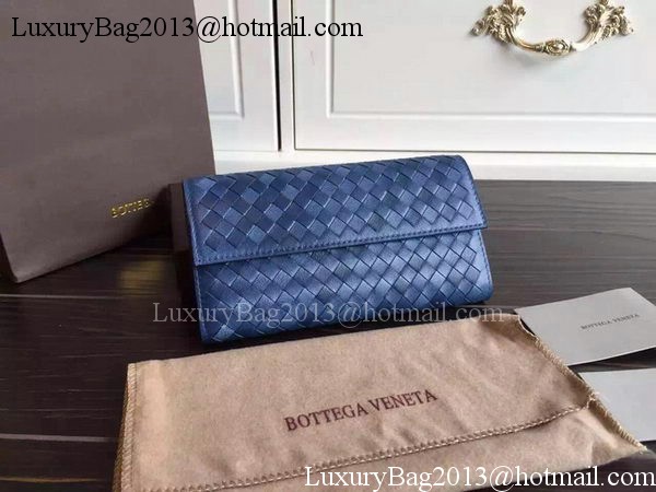 Bottega Veneta Intrecciato Nappa Tri-Flod Wallet BV150507 Blue