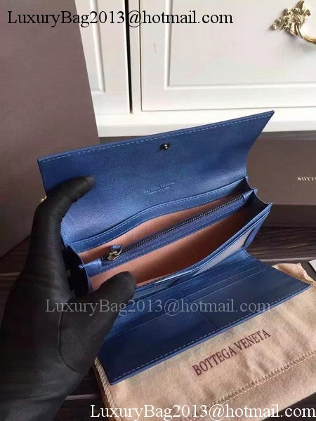 Bottega Veneta Intrecciato Nappa Tri-Flod Wallet BV150507 Blue