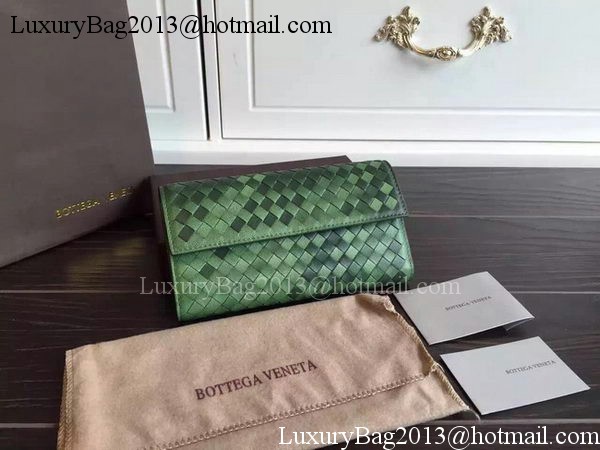 Bottega Veneta Intrecciato Nappa Tri-Flod Wallet BV150507 Green