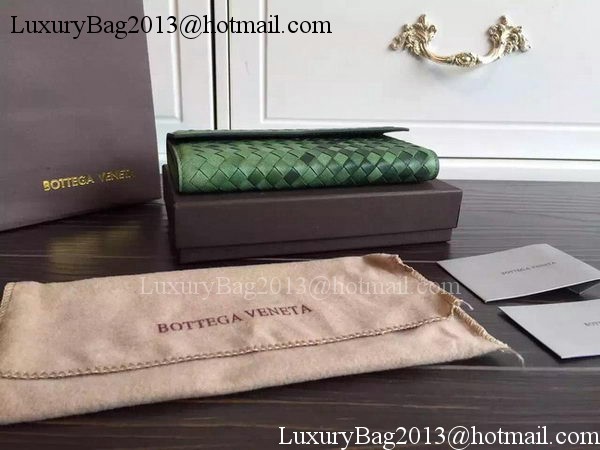 Bottega Veneta Intrecciato Nappa Tri-Flod Wallet BV150507 Green