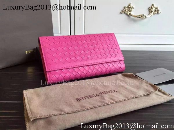 Bottega Veneta Intrecciato Nappa Tri-Flod Wallet BV150507 Rose