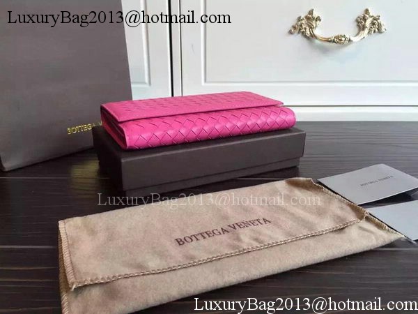 Bottega Veneta Intrecciato Nappa Tri-Flod Wallet BV150507 Rose