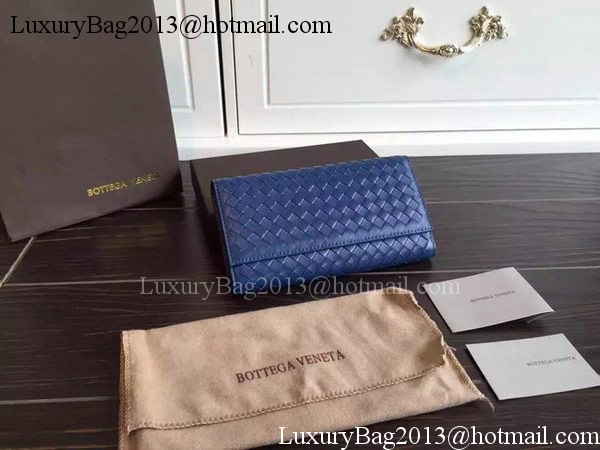 Bottega Veneta Intrecciato Nappa Tri-Flod Wallet BV150507 RoyalBlue