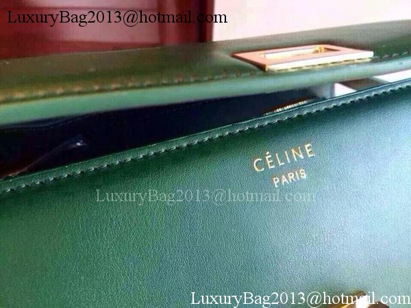 Celine Classic Box Flap Bag Calfskin Leather C2263 Green