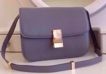 Celine Classic Box Flap Bag Calfskin Leather C2263 Purple