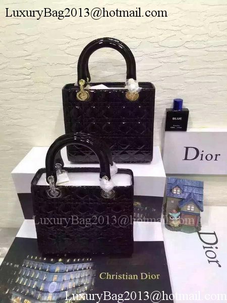 Dior Small Lady Dior Bag Patent Leather CD5502 Black