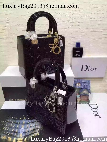 Dior Small Lady Dior Bag Patent Leather CD5502 Black