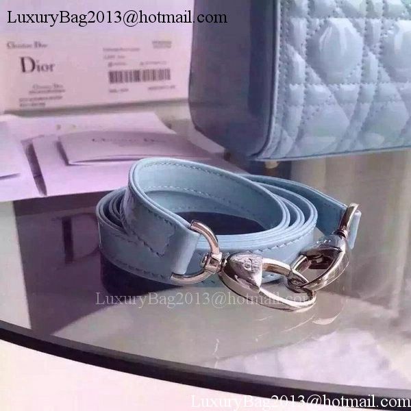 Dior Small Lady Dior Bag Patent Leather CD5502 Light Blue