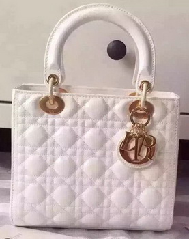 Dior Small Lady Dior Bag Patent Leather CD5502 White