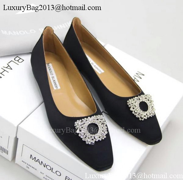 Manolo Blahnik Ballerina Satin Canvas MB095 Black