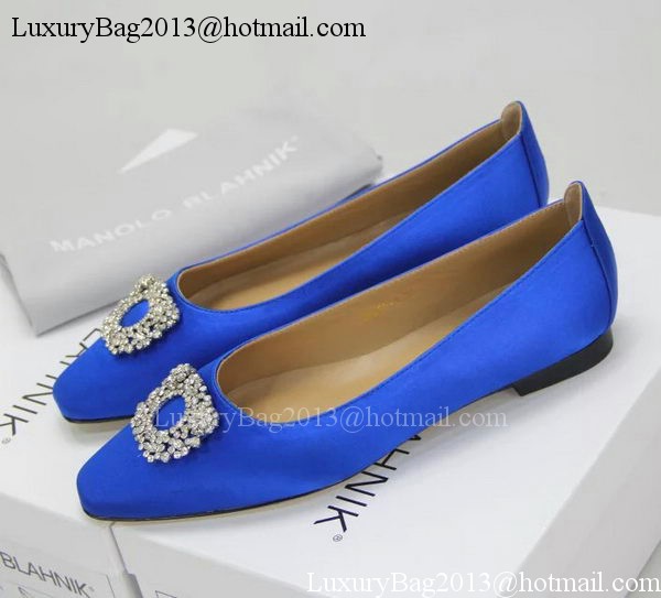 Manolo Blahnik Ballerina Satin Canvas MB095 Blue