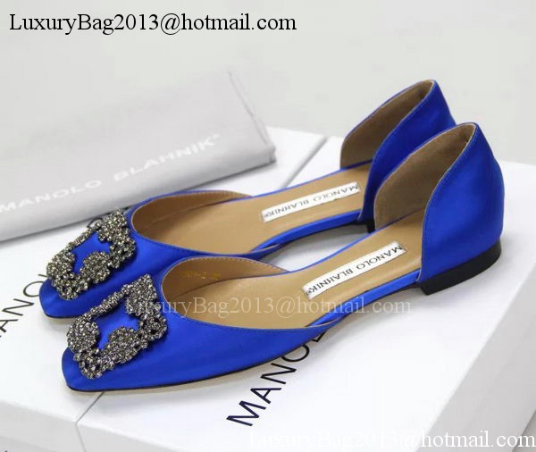 Manolo Blahnik Ballerina Satin Canvas MB099 Blue