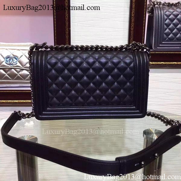 Boy Chanel Flap Shoulder Bag Sheepskin Leather A67086 Black