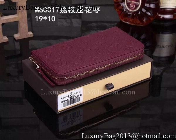 Louis Vuitton Monogram Empreinte Zippy Wallets M60017 Burgundy