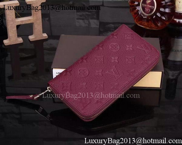 Louis Vuitton Monogram Empreinte Zippy Wallets M60017 Burgundy