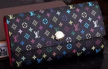 Louis Vuitton Monogram Multicolore Sarah Wallet M93745 Black