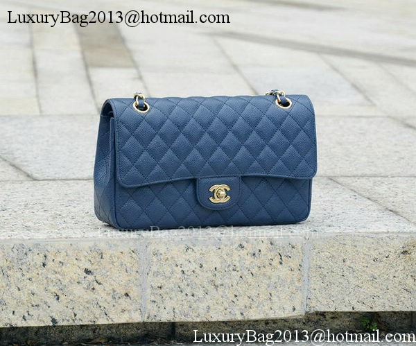 Chanel 2.55 Series Flap Bag Blue Original Cannage Pattern A1112 Gold