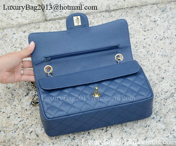 Chanel 2.55 Series Flap Bag Blue Original Cannage Pattern A1112 Gold