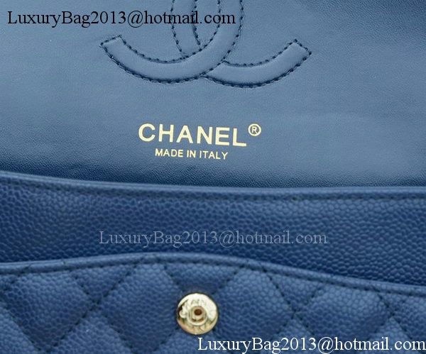 Chanel 2.55 Series Flap Bag Blue Original Cannage Pattern A1112 Gold