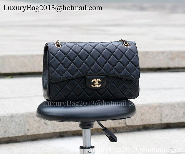 Chanel Jumbo Classic Black Sheepskin Flap Bag A58600 Gold