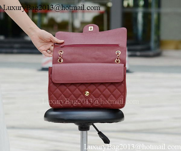 Chanel Jumbo Classic Burgundy Cannage Pattern Flap Bag A58600 Gold