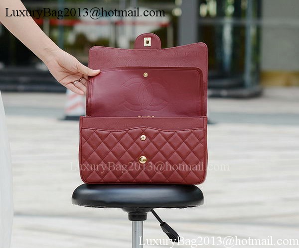 Chanel Jumbo Classic Burgundy Cannage Pattern Flap Bag A58600 Gold