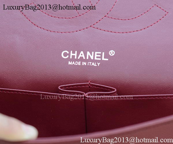 Chanel Jumbo Classic Burgundy Cannage Pattern Flap Bag A58600 Silver