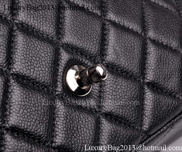 Chanel Jumbo Flap Bag Black Cannage Pattern A28600 Silver