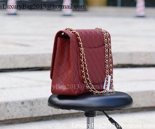 Chanel Maxi Quilted Classic Flap Bag Maroon Cannage Pattern A58601 Gold