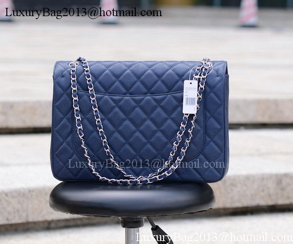 Chanel Maxi Quilted Classic Flap Bag Royal Cannage Pattern A58601 Silver