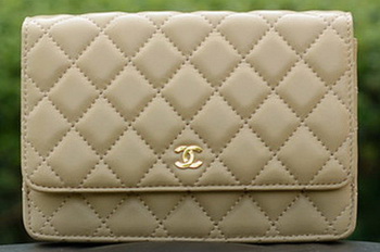 Chanel mini Flap Bags Apricot Sheepskin Leather A33814 Gold