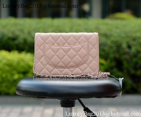 Chanel mini Flap Bags Pink Sheepskin Leather A33814 Silver