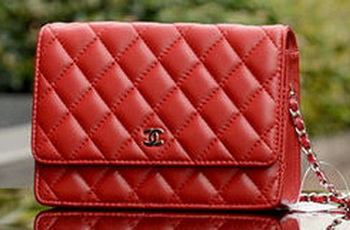 Chanel mini Flap Bags Red Sheepskin Leather A33814 Silver