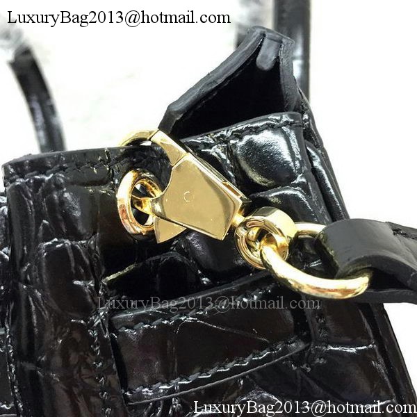 Hermes Birkin 25CM Tote Bag Croco Leather H25TCO Black