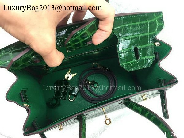 Hermes Birkin 25CM Tote Bag Croco Leather H25TCO Green