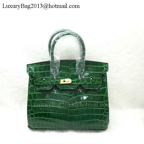 Hermes Birkin 25CM Tote Bag Croco Leather H25TCO Green