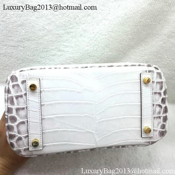 Hermes Birkin 25CM Tote Bag Croco Leather H25TCO OffWhite