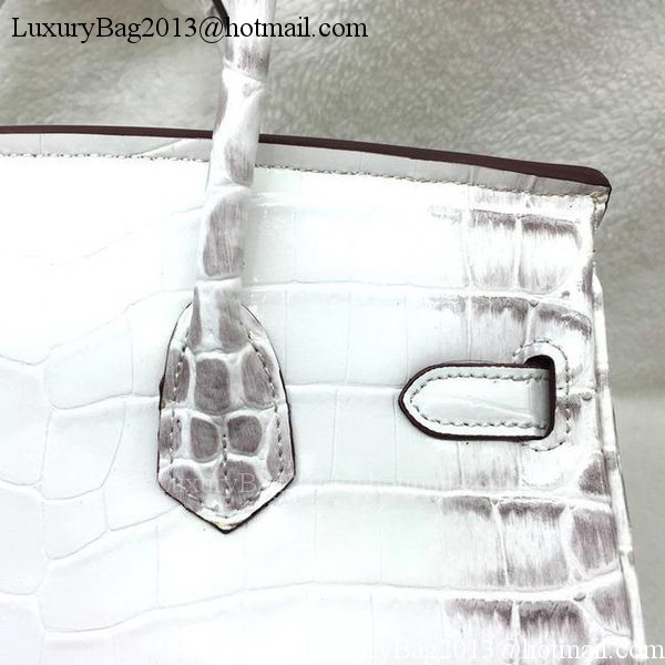 Hermes Birkin 25CM Tote Bag Croco Leather H25TCO OffWhite