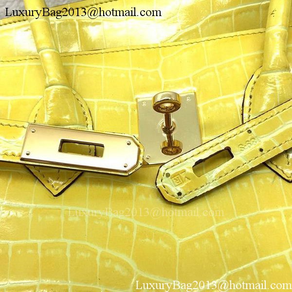 Hermes Birkin 25CM Tote Bag Croco Leather H25TCO Yellow