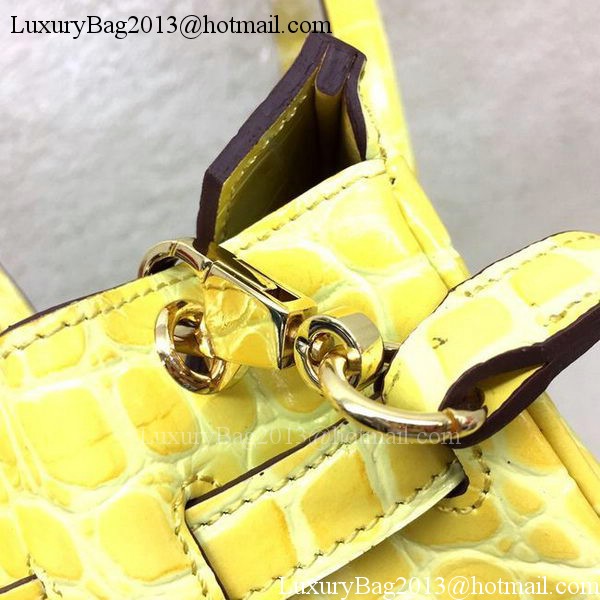 Hermes Birkin 25CM Tote Bag Croco Leather H25TCO Yellow