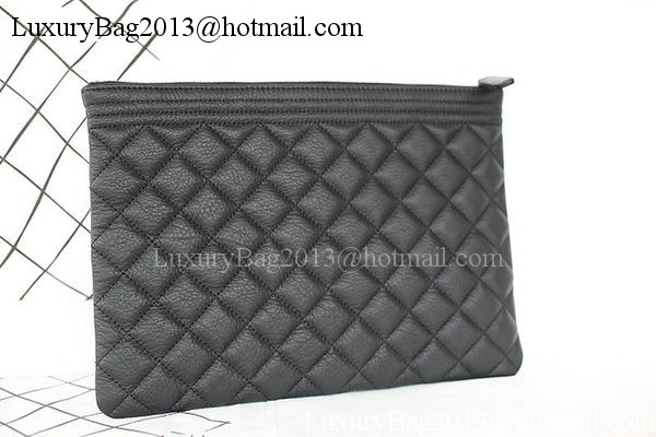 Boy Chanel Chevron Black Calfskin Leather Clutch A69253