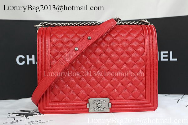 Boy Chanel Flap Shoulder Bag Original Cannage Pattern A67087 Red