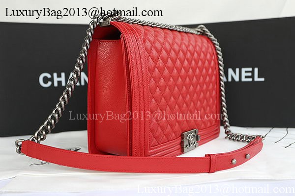 Boy Chanel Flap Shoulder Bag Original Cannage Pattern A67087 Red