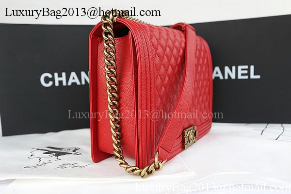 Boy Chanel Flap Shoulder Bag Original Cannage Pattern A67087 Red