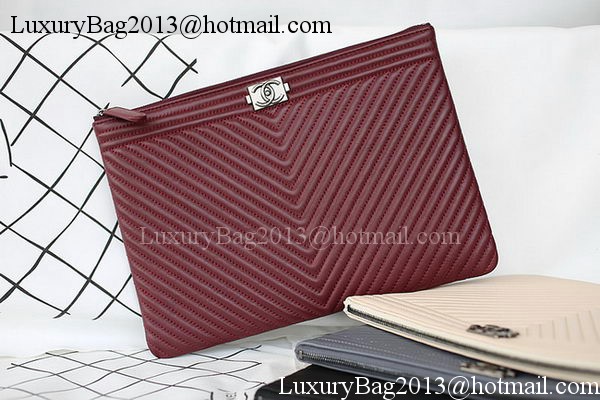 Boy Chanel Sheepskin Leather Clutch A69253